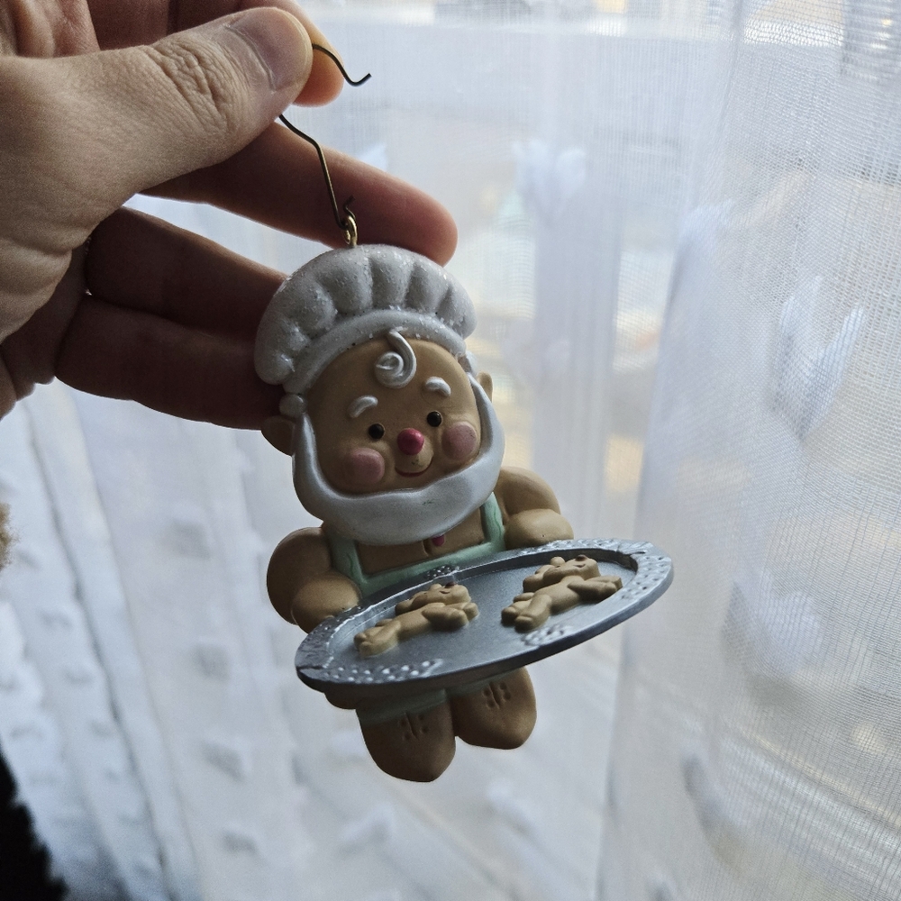 Vintage Naked Santa Claus Baking Cookies 1990 Holiday Christmas Ornament